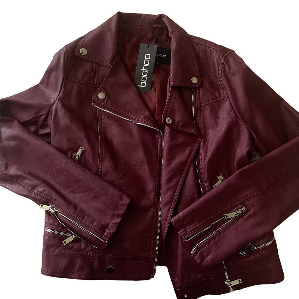 Boohoo Faux Leather Biker Jacekt